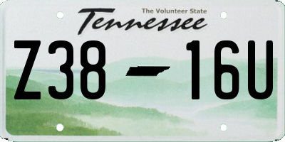 TN license plate Z3816U