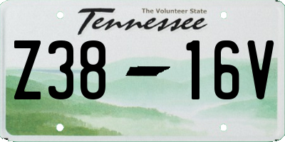 TN license plate Z3816V