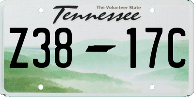TN license plate Z3817C