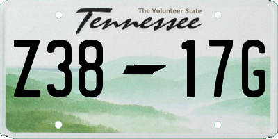 TN license plate Z3817G