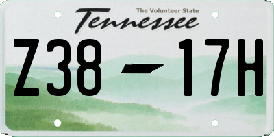 TN license plate Z3817H