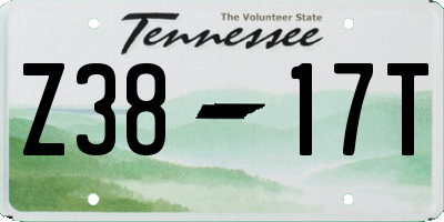 TN license plate Z3817T