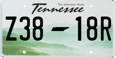 TN license plate Z3818R