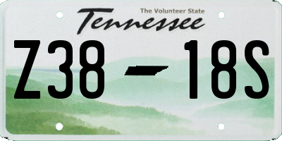 TN license plate Z3818S