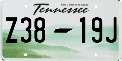 TN license plate Z3819J