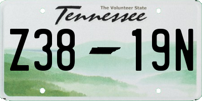 TN license plate Z3819N