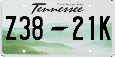 TN license plate Z3821K