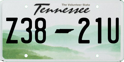 TN license plate Z3821U