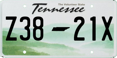 TN license plate Z3821X