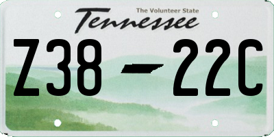 TN license plate Z3822C