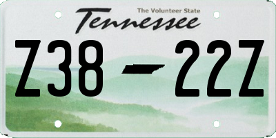 TN license plate Z3822Z