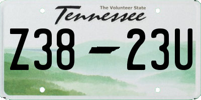 TN license plate Z3823U