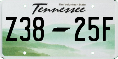 TN license plate Z3825F