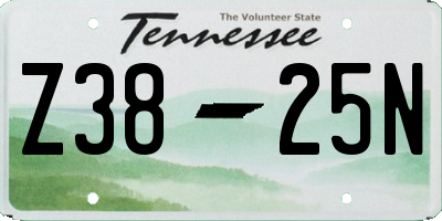 TN license plate Z3825N