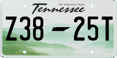 TN license plate Z3825T