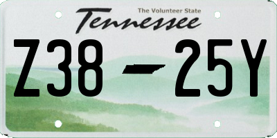 TN license plate Z3825Y