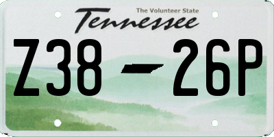 TN license plate Z3826P