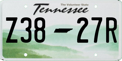TN license plate Z3827R