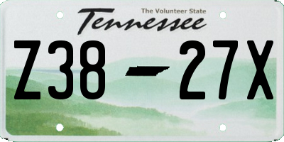 TN license plate Z3827X