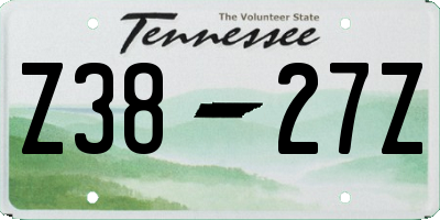 TN license plate Z3827Z