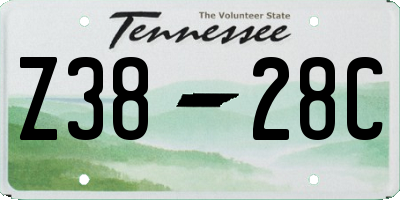 TN license plate Z3828C