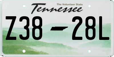 TN license plate Z3828L