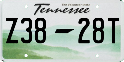 TN license plate Z3828T