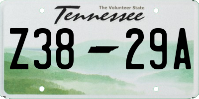 TN license plate Z3829A