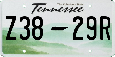 TN license plate Z3829R