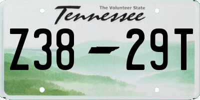 TN license plate Z3829T