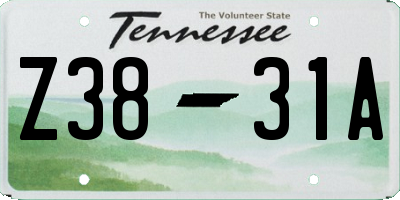 TN license plate Z3831A