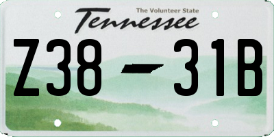 TN license plate Z3831B