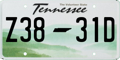TN license plate Z3831D