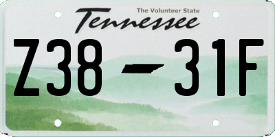 TN license plate Z3831F