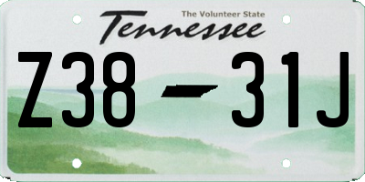 TN license plate Z3831J