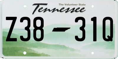 TN license plate Z3831Q