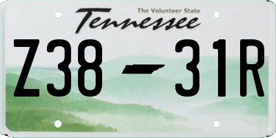TN license plate Z3831R