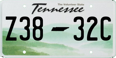TN license plate Z3832C