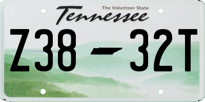 TN license plate Z3832T