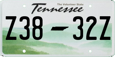 TN license plate Z3832Z