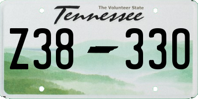 TN license plate Z3833O