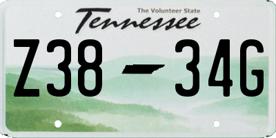 TN license plate Z3834G