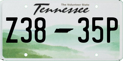 TN license plate Z3835P