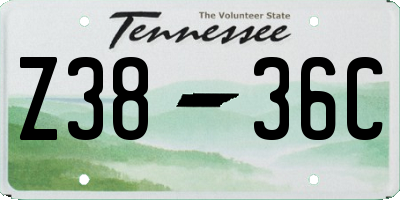 TN license plate Z3836C