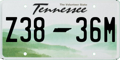 TN license plate Z3836M