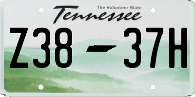 TN license plate Z3837H