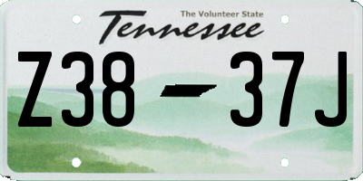 TN license plate Z3837J
