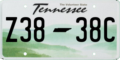 TN license plate Z3838C