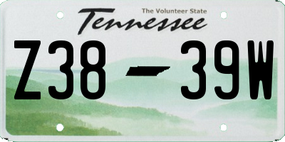 TN license plate Z3839W