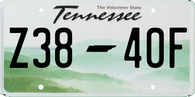 TN license plate Z3840F